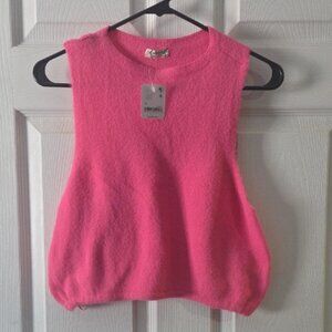 Free People Vibrant Pink Sleeveless Tank Top